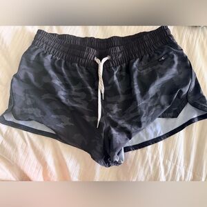 Vuori Women's Black Camo Athletic Shorts